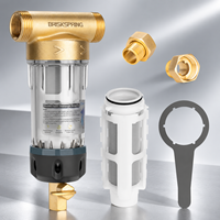 Préfiltre à sédiments rotatif sans électricité pour toute la maison, réutilisable, 40 microns, 4m/h, maille SUS316L, 3/4 1 pouce, écologique, hautement efficace