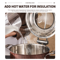 WINNERS Personnalisation des couleurs Ensemble de chauffe-plats en acier inoxydable pour hôtel Ensemble de chauffe-plats de forme ronde 30cm avec support