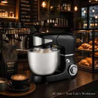 Robot culinaire électrique planétaire 1000W grande capacité avec bol mélangeur, hachoir à viande et centrifugeuse 5L pour usage domestique