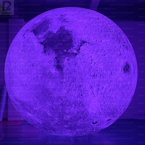 Décoration Lunaire Gonflable à Changement de Couleur LED, Grande Surface Photo pour Musée Scientifique/Événement Nocturne/Fête sur le Thème de l'Espace/Promotion - Product Image 4