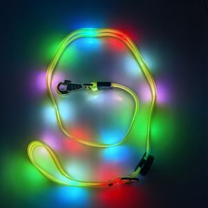 Correa de perro Con luz intermitente LED recargable por USB personalizada patrón sólido nailon brillante estilo de moda oscuro correa de perro personalizada - Product Image 2