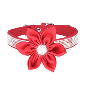 Muestras de accesorios para perros y mascotas, <span class=keywords><strong>Collar</strong></span> de cuero PU con diamantes de imitación ostentosos, para perro y correa - Product Image 5