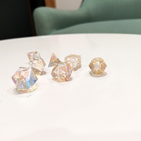 Dés de pierres précieuses Verre prisme arc-en-ciel personnalisé DND Gem Dice 16mm D6 Stone Polyhedral Dice Set Glass