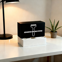 Boîte d'emballage de rasoir de sécurité personnalisée avec logo de marque en relief - Boîte cadeau de luxe pour hommes - Boîte rigide - Vente en gros