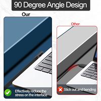Câble USB-C court PD100W 240W, design plat à angle droit, charge rapide, transfert de données, extension mâle/femelle pour téléphone 15.16