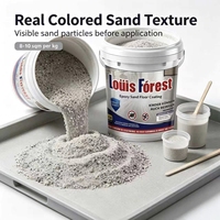 Peinture de sol liquide auto-nivelante transparente en époxy, imitation marbre, écologique, avec sable coloré, imperméable et résistante à l'usure pour