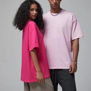 T-shirt da uomo oversize in cotone 230GSM, taglie forti 3XL-5XL, effetto lavato, per palestra, personalizzabile con etichetta interna, senza stampa - Product Image 1