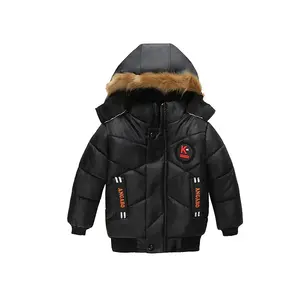 Детская куртка для девочек и мальчиков, зимнее пальто, плотная ветровка с капюшоном, логотип на заказ, брендовая одежда, OEM