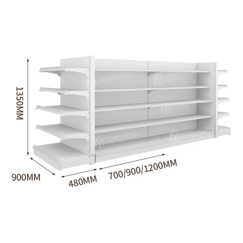 Meicheng Cosmetic Shop Display Shelves Shop Counter Design For Cosmetic Makeup Display Stand Retail Gondola Shelving