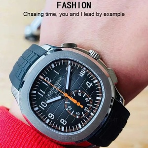 Nuevos relojes de cuarzo de marca para hombre, reloj de pulsera deportivo funcional de acero inoxidable y oro rosa de 42MM, 5Bar - Product Image 3