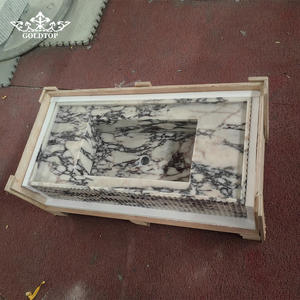 Losas de Calcita Calacatta Viola Pulida de Lujo GOLDTOP, Piedra con Vetas Púrpuras para Islas de Cocina de Diseño y Baños Principales de Villas - Product Image 6