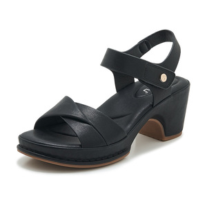 Mode été bout ouvert en cuir PU sandales à talons semelle souple <span class=keywords><strong>anti</strong></span>-dérapant pantoufle pour femmes et dames en plein air marche chaussures décontractées - Product Image 2