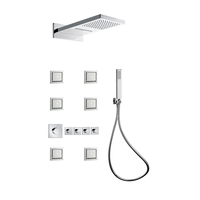 Mitigeur de douche de plafond en céramique à poignée unique, design contemporain et moderne, avec barre coulissante, pour salle de bain d'hôtel de luxe intelligente