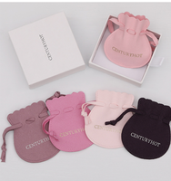 Personnalisation en petite série de mini sacs de rangement en microfibre avec cordon de serrage pour bagues, boucles d'oreilles, colliers, écouteurs et bijoux