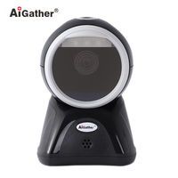 Lecteur de codes-barres 2D de bureau omnidirectionnel, lecteur QR, plateforme avec scanner de table filaire