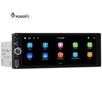 Podofo1 Din autoradio sans fil Carplay Android Auto voiture lecteur MP5 6.86 ''IPS écran tactile BT FM RDS rétro-éclairage coloré type-c