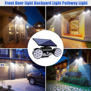 Poplor Solar Wall Lamp 15W Dual Head <b>LED</b> Outdoor <b>Light</b> <b>With</b> <b>Motion</b> <b>Sensor</b> For Garden Fence Lighting - Product Image 5