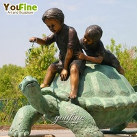 Statue de tortue en bronze grandeur nature, sculpture géante de tortue en métal pour la décoration de jardin, parc, pelouse, bronze coulé sur mesure
