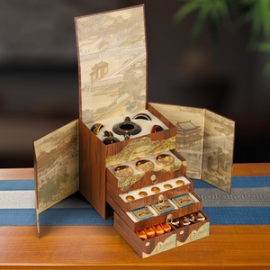 Cajas de Regalo de Té Personalizadas, Seis Cajas de Té Grandes, Qianli Jiangshan, Té de Ceremonia de Alta Gama, Regalo para Ancianos - Product Image 1
