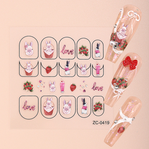 <span class=keywords><strong>2025</strong></span> 3D vật nuôi dính móng tay dán thanh trượt bướm cây móng tay nghệ thuật trang trí đề can - Product Image 4