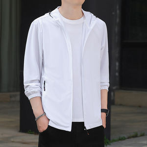 Logo personnalisé été à capuche nouvelle crème solaire vêtements hommes ultra-mince respirant glace soie protection solaire hommes anti-ultraviolet - Product Image 3