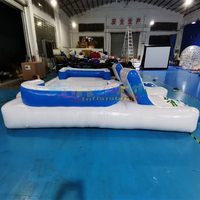 Île flottante gonflable en PVC/vinyle Drop Stitch, canapé de piscine, bar flottant, capacité 500 kg, plus de 10 passagers, garantie 3 ans