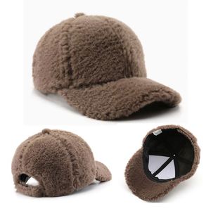 Gorra de Béisbol de Invierno para Mujer, de Lana de Cordero, Color Sólido, con Visera Cálida de Forro Polar, para Viajes al Aire Libre, Ajustable, Regalo Promocional - Product Image 1