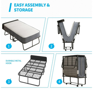 <span class=keywords><strong>Lit</strong></span> pliant moderne en métal avec matelas en mousse <span class=keywords><strong>de</strong></span> 5 pouces, <span class=keywords><strong>lit</strong></span> escamotable <span class=keywords><strong>de</strong></span> 75 po x 31 po pour adultes, <span class=keywords><strong>lit</strong></span> portable réglable et peu encombrant avec tête <span class=keywords><strong>de</strong></span> <span class=keywords><strong>lit</strong></span> - Product Image 2