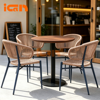 Produits d'usine : Mobilier d'extérieur en rotin, chaise de patio en osier pour restaurant et café, chaise d'extérieur en corde