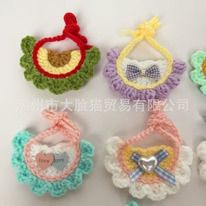 Cotton Crocheted <b>Doll</b> Bibs Color Blocking Unisex Baby <b>Accessories</b> 13cm 10cm Handmade Cute Pattern For <b>Doll</b> Clothes - Product Image 4