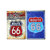 Rétro Route 66 Signes Garage Plaques Métal Affiches Club Bar Décor À La Maison 20x30cm