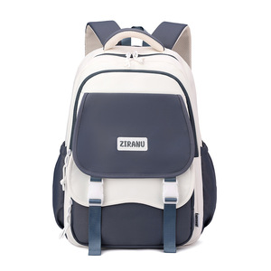 New Waterproof Nylon Contrast Color Unisex <b>Backpack</b> Korean College & High <b>School</b> Student <b>Large</b> Capacity - Product Image 3