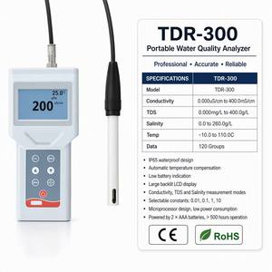 เครื่องวัดค่าการนำไฟฟ้าแบบพกพา TDR 300 ระดับ IP65 กันน้ำ สำหรับวัดค่า EC TDS และความเค็มในน้ำเพื่อการตรวจสอบสภาพแวดล้อม - Product Image 5
