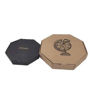Caja de embalaje de pizza octogonal flexográfica de cartón corrugado Kraft con logotipo personalizado del fabricante, caja de pizza ecológica y barata - Product Image 2