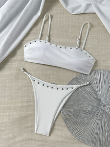 LSQ886 <span class=keywords><strong>Bikini</strong></span> con Rivetti Stile Europeo e Americano 2026, Costume da Bagno Estivo da Donna per Vacanze al Mare, <span class=keywords><strong>Senza</strong></span> <span class=keywords><strong>Spalline</strong></span>, Due Pezzi - Product Image 5