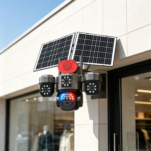 Caméra solaire 4G avec batterie rechargeable S11 IP66 pour extérieur, fonctionnement continu 24h/24, adaptée à l'Europe, longue autonomie, 5MP AOV, 4 objectifs - Product Image 1