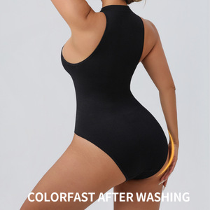 Vente en gros de lingerie féminine : Body sculptant sans couture en jersey, col montant, style hipster, avec boutons, très élastique, <span class=keywords><strong>amincissant</strong></span> la taille - Product Image 5