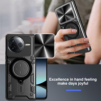Coque de protection pour Redmi A5 A3 A1 K80 K50 Note 14 13 12 11 10 9 Pro Plus 4G 5G avec support d'anneau et protecteur de glissière d'appareil photo