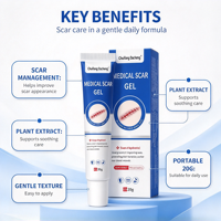 Gel cicatrisant médical efficace 20G à base d'extraits végétaux, soin doux pour la peau, améliore les cicatrices chirurgicales et de brûlures, répare la peau, prêt à être expédié