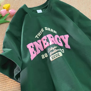 Camisetas Personalizadas de Gran Tamaño para Hombre, con Estampado 3D en Relieve, 100% Algodón Suave, Estampado de Letras en Espuma, Estilo Hip Hop, Manga Corta - Product Image 2