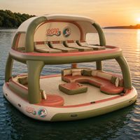 Plateforme flottante gonflable personnalisée OEM avec pont en EVA pour la location dans les hôtels, les complexes hôteliers, les clubs de plage et les parcs aquatiques