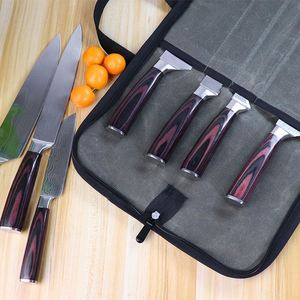 Heavy Duty Canvas Knife Roll Pouch Foldable Chef Knife Bag with Multiple Slots for <b>Kitchen</b> Knives BBQ Tools Travel - Product Image 4