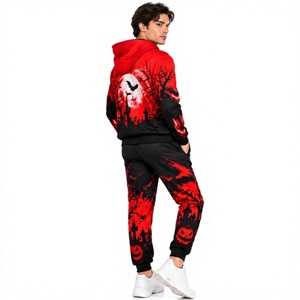 Conjunto Deportivo con Capucha para Hombre, Sudadera de Forro Polar, Pantalones Deportivos Transpirables, Estampados, Casuales, para Correr, Ropa Deportiva de Invierno, Estilo Urbano - Product Image 6
