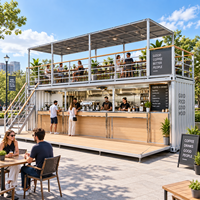 Conteneur préfabriqué sur mesure de 40 pieds, café mobile, bar à bière, restaurant modulaire de luxe, boutique à deux étages