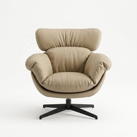 Fauteuil pivotant moderne Cloud, fauteuil individuel ergonomique rembourré avec appui-tête, fauteuil de loisirs design pour salon et villa