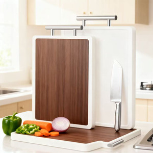 Tagliere ecologico in acciaio inossidabile a doppia faccia Design semplice lavapiatti multifunzione facile da pulire uso cucina - Product Image 1