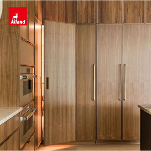 Armoires de cuisine hautes à 3 portes Alland Rustic en placage de <span class=keywords><strong>bambou</strong></span> véritable, meuble de rangement pour rénovation de garde-manger, idées de design pour hôtels - Product Image 3