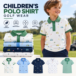 Polo para Niños, Personalizado con Estampado, Manga Corta, Secado Rápido, Transpirable, Elástico en 4 Direcciones, Polo Deportivo de Golf, OEM ODM - Product Image 1