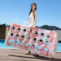 Bouée gonflable florale pour piscine, lit flottant, jouet aquatique, flotteur pour adultes, transat populaire pour la piscine