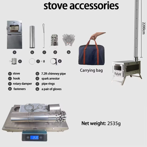 Poêle de camping extérieur 100 % <span class=keywords><strong>en</strong></span> alliage de titane, léger et pliable avec tuyau, adapté à la cuisson et au chauffage, 16,5 L - Product Image 5